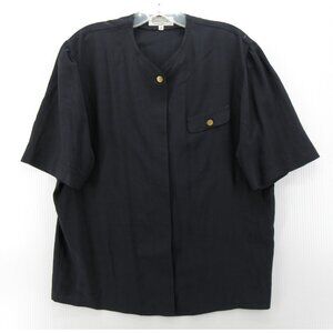 VINTAGE Seidensticker Top 38 Blouse Button Up Minimalist US 6 *